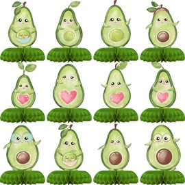 12 Pack Avocado Table Decorations - Avocado Party Decorations for Kids' Birthday and Baby Shower - Avocado Table Toppers