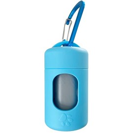 Dog Poop Bag Dispenser for Leash with Snap Clip, Skin-friendly Texture Waste Bag Holder for Dog Walks and Cats, Pets Litter Bag Container, Indoor & Outdoor Use (Blue, 1 Count)