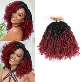 Yanky Twist Crochet Hair - 8 Inch Yanky Twist Pre Looped Crochet Hair 8 Packs Senegalese Twist Crochet Hair Extensions 1B/Bug Bohemian Passion Twist Hair for Black Women