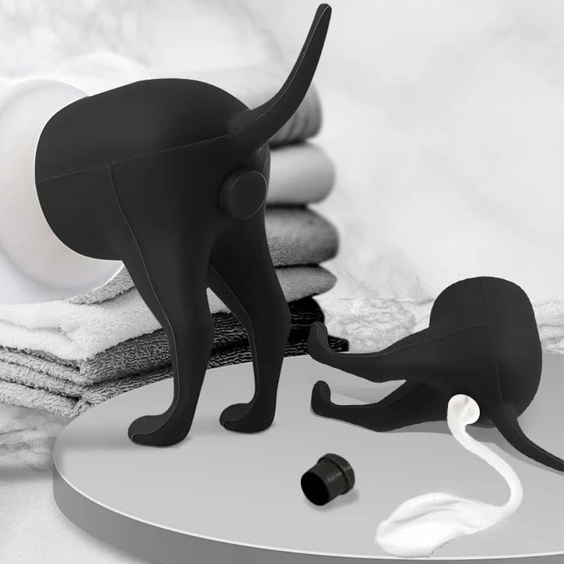 Finyoffiy 3pcs Pooping Dog Butt Toothpaste Topper Funny Toothpaste Dispenser