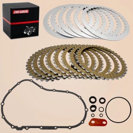 JINFANNIBI Clutch Friction Steel Plates &Gasket Kit for Harley Sportster 883 1200 2004-2019