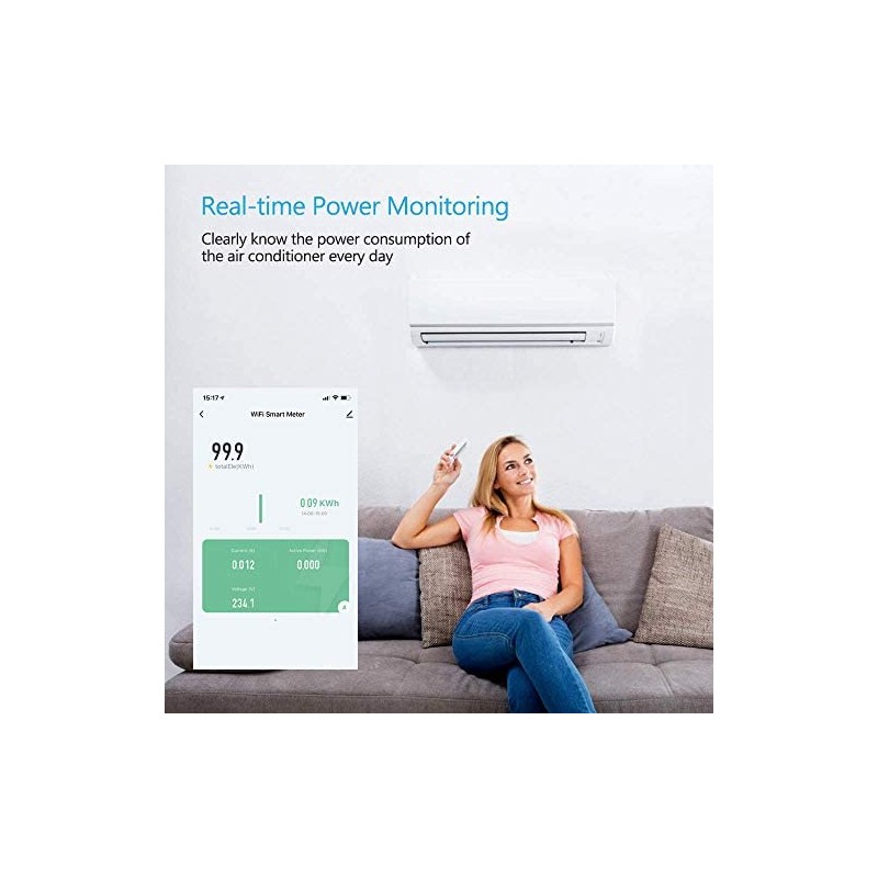 Smart Single-Phase Meter 60A 90-250V, Tuya Smart WiFi 35mm DIN-Rail