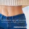 PIERCINGLINE Titanium Belly Button Piercing – 925 Silver Set Synthetic