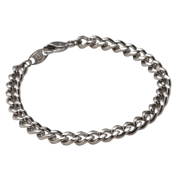 Phiten Titanium Chain Bracelet 8.25"" (21cm), Sliver, Large
