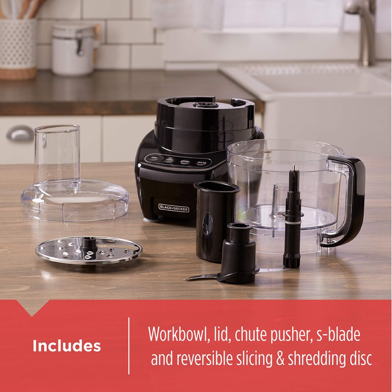 BLACK+DECKER Food Processor and Vegetable Chopper, Stainless Steel Blade, 8-Cup