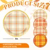 Whaline Fall Plaid Paper Plates Orange Yellow Autumn Gingham Disposable