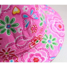 KarnevalsTeufel Trilby Party Hat Disco Hat Summer Hat Flower Power Hippie Various Designs and Colours (Flower Pink)