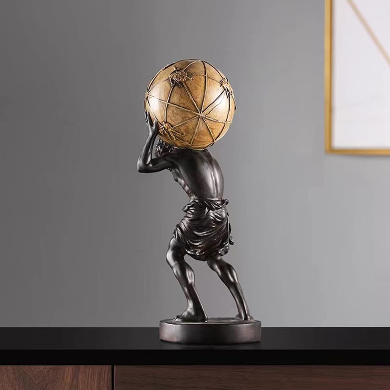 FUNSXBUG 16.5 Inch Large Atlas Holding World Greek Statue Sculpture