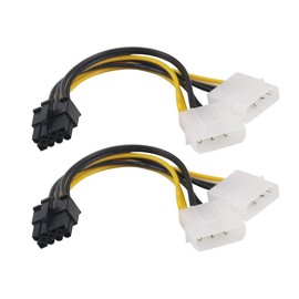 8-Pin PCIe to Molex (2X 4-Pin) Power Cables, 8 Pin PCIe to Dual 4 Pin Molex LP4 Power Cable Adapter Video Graphics Card Power Cords (2Pack/18CM)