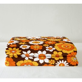Groovy Boho Floral Power Throw Blanket Throw 50"X60" For Bed Couch 60S 70S Retro Hippie Floral Sherpa Blanket Vintage Colorful Groovy Flowers Power Plush Bed Blanket Bohemian Flannel Blanket