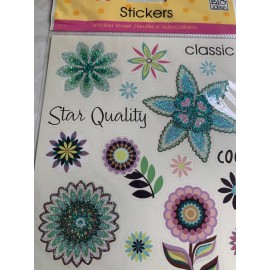 JoAnn Craft Essentials ME & MY BIG IDEAS CHESTER STICKERS 5”x14” GLITTER FLOWERS WORDS PHRASES 31 PCS