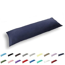 Gyulin 100% Cotton 300 Thread Count Envelope Style 4.6ft Body Pillow Cover Pillowcase Pillow Protector Cushion Cover Non Zippered Only Cover No Insert 20" x 54" /51cm X 137cm Navy Blue