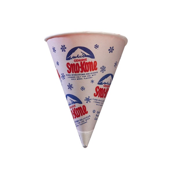 Dot Red Gold Medal - 50 Retro 6oz Snow Cone Cups - Wax Coated {Genuine "Sno-Kone"} (50 Pack)