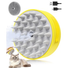 Cat Steam Brush for Shedding Cat Gifts for Cat Lovers Women, Replaceable Steamy Pet Grooming Brush with Release Button and Tank for Indoor Long and Short Hair Dogs and Cats