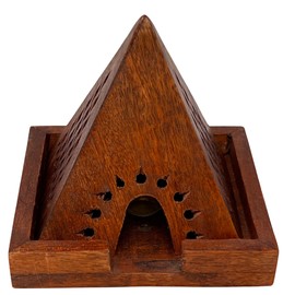 TRINTURA Incense pyramid for incense cones or incense sticks made of mango wood