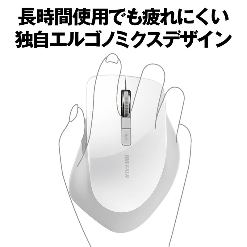 Buffalo BSMBW325WH Wireless Mouse Wireless Quiet 5 Buttons [Back/Forward Button]