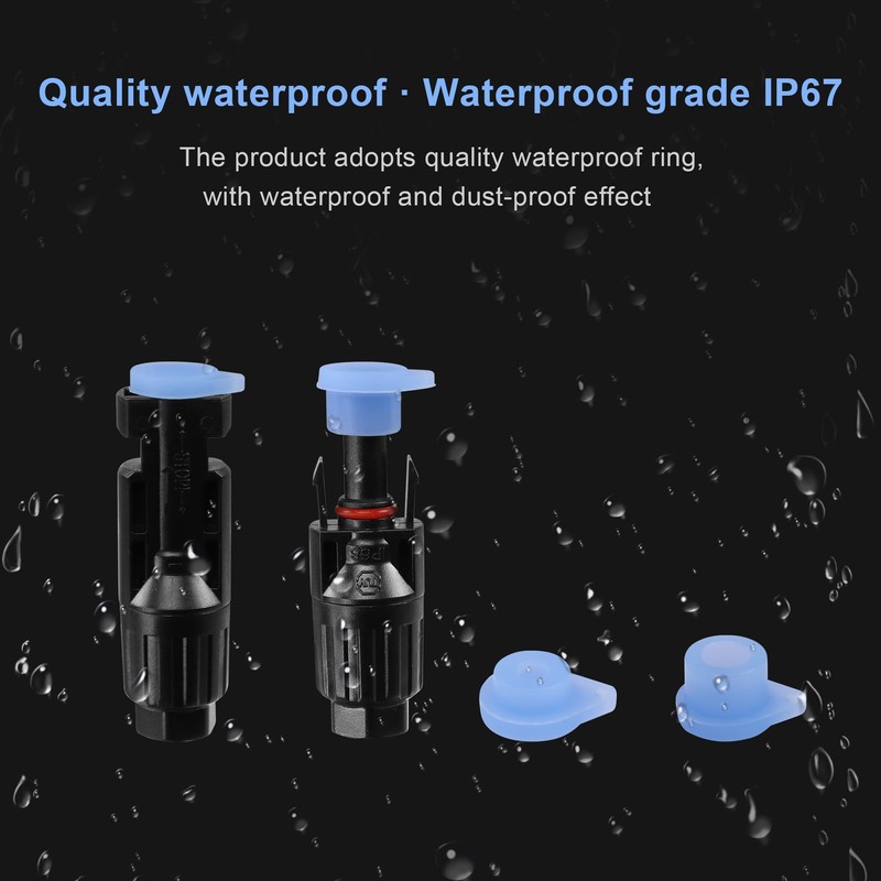 GINTOOYUN 10 Pairs Solar Plug Dust Protection IP67 Solar Plug