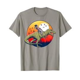 Cowgirl Rodeo Riding T-Rex Dinosaur Retro Tyrannosaurus T-Shirt