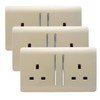 Trendi 2 Gang Artistic Modern Glossy 13 Amp Switched Tactile