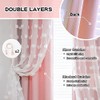 MYSKY HOME - Doble corte de cortina transparente con pompones