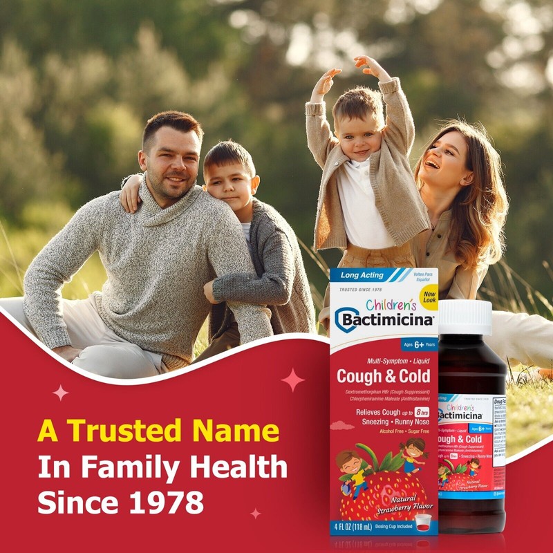 Bactimicina Children's Cough and Cold Liquid, Made in USA, 4