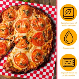 SSX-KJ 200 pzs Envoltorios Deli, 12"x12" Forro de Cesta de Comida,Material de Calidad Alimentaria,Adecuado para Hamburguesas,Perritos Calientes,Patatas Fritas,Pan,Sándwiches,30x30 CM,Roja