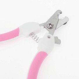 CAPASTEC Krallenschere Für Hunde Mit Sicherheitsvorrichtung, Ergonomische rutschfeste Edelstahlklingen, Krallenschneider Haustierpflegewerkzeug, Weiß Rosa
