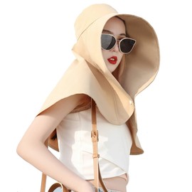 Gardening Hat, Neck Guard, Sun Protection, Ponytail OK, Wide Brim, UV Protection, Women's Cap, Foldable, UV Protection, Heatstroke Prevention, Farming Work, Garden Work, Home Garden, Laundry Drying, Farm Work