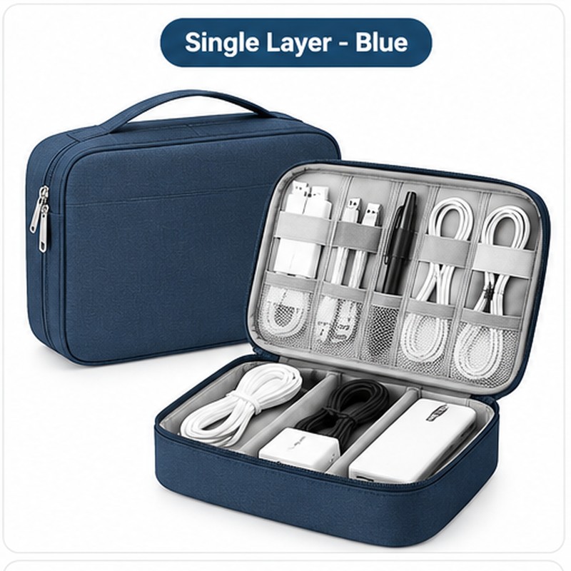 Travel Electronics Organizer Bag for Cables and Chargers – Waterproof