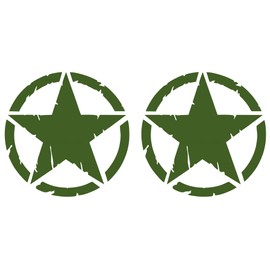 GamesMonkey Destroyed Military Star Aufkleber US Army C Shapes Kit Pack C 2 Stck C 4x4 Offroad Auto Motorrad C verschiedene Gr??en 5 10 15 20 25 30 cm C Made in Italy (10 cm, Milit?rgrn)