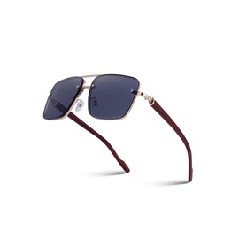 KAJILA Square Aviator Mens Sunglasses Metal Frame, UV 400 Protection Lens 61mm (7563)