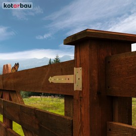 KOTARBAU Cross Hinge 250 mm Pack of 2 Shutter Hinge Door Hinge Throw Hinge Construction Fittings Garden Gate Latch Galvanised Gold