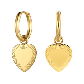 BUEMMR Forever Love Heart Geometric Punk Dangle Earrings for Women, 14K Gold Plated Jewelry gifts for Women