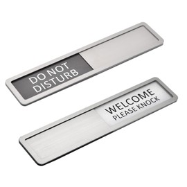 Kichwit 304 Stainless Steel Do Not Disturb Sign, Privacy Sign for Offices or Homes, Welcome Please Knock