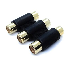 RCA to RCA Coupler Adapter, Socket to Socket for Audio and Video Cables (Triple)