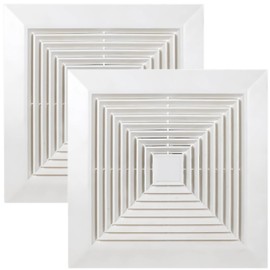 2 Pack 12x12 Bathroom Exhaust Fan Cover with Springs Replacement Parts for Square Ceiling or Wall-Mount Exhaust Fan, Bathroom Ceiling Fan Grille, Air Diverter, Ceiling Air Diffuser