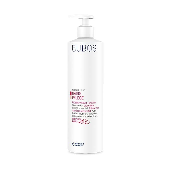 Eubos Washing emulsion with dosage red, 400 ml, against blemished skin, gentle body cleansing, skin compatibility dermatologically tested, pH neutral