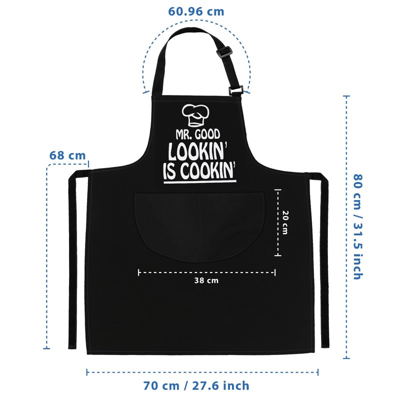 LINEN CLOSET® Adjustable Bbq Aprons for Men Funny Chef Aprons