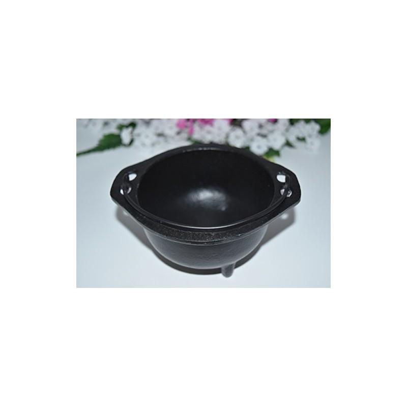 Nature Land Candles Large Cast Iron Cauldron for Incense, Resin/Cones