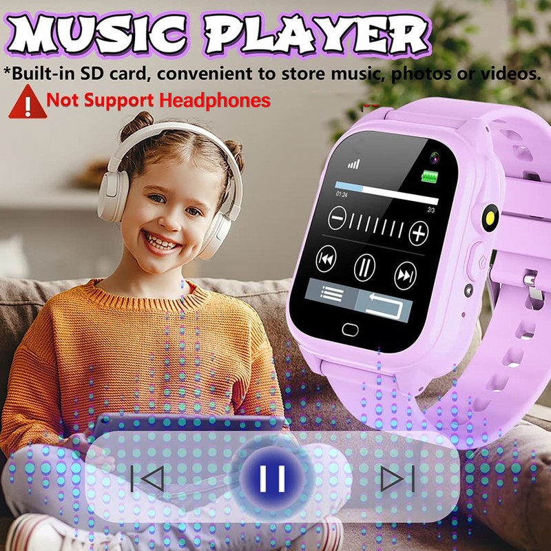 Kids Smartwatch IP67 Waterproof Color Touchscreen Boy Girl Watch with
