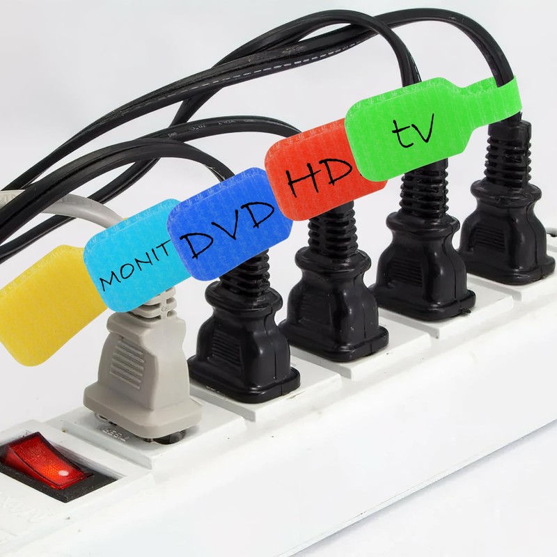 APOMOONS Pack of 40 Cable Labels, Cable Velcro, 8 Colours,