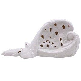 Angel Table Lamp | Soothing Spiritual Home Décor | White Ceramic | Plug in with On/Off Switch | Comforting Night Light | Great Christian Gift (4.5" Sleeping Angel)