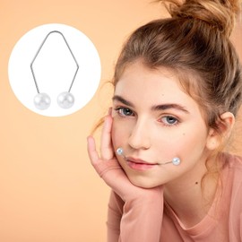 2pcs Natural Dimple Maker for Cheeks, Facial Muscle Dimple Trainer Shaper, Facial Exerciser Tools for Beautiful Smile (White, 1.24 * 1.57In)