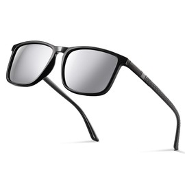 Occhsouo Polarised Sunglasses Men Women UV400 Protection Sunglasses Men Women TR90 Ultralight Frame Black CAT 3 CE Retro Sport Polarised Sunglasses for Fishing, Fishing, Driving, Skiing, Silver haze