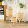 Woven Flower Pot Faux Rattan Planter High Living Room Floor