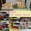3D Wooden Puzzles for Adults,DIY Color Modern Villa Wooden Model