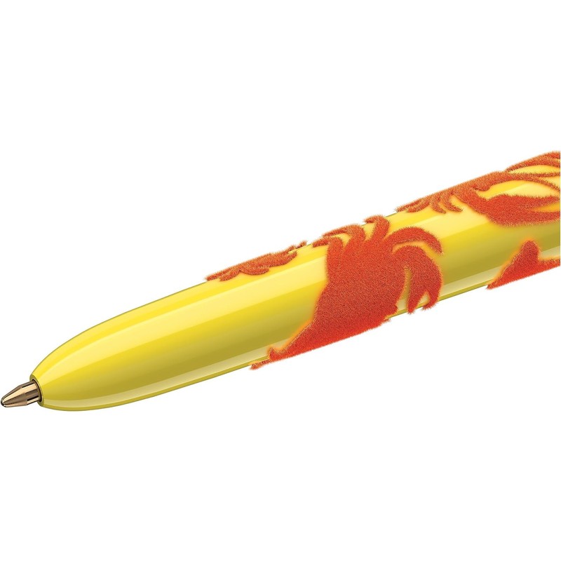 Bic 4 Colours Velour Retractable Multi-Coloured Ballpoint Pens, Medium Point