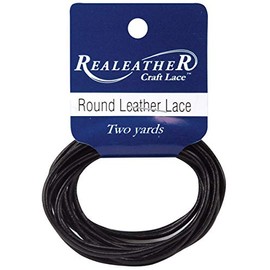Silver Creek Round Leather Lace 2mm Carded 2 Yards-Black