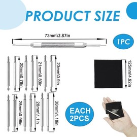 DASHENGKUI Spring Bar Tool with Versatile Spring Bar Tool Set with 6 Pairs of Strap Pins and watch spring bar tool Microfiber Cleaning Cloth for Watch Band Replacement and Repair