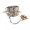 Unbranded Women Silver Metal Hand Chain Gold Spikes Bracelet Ring